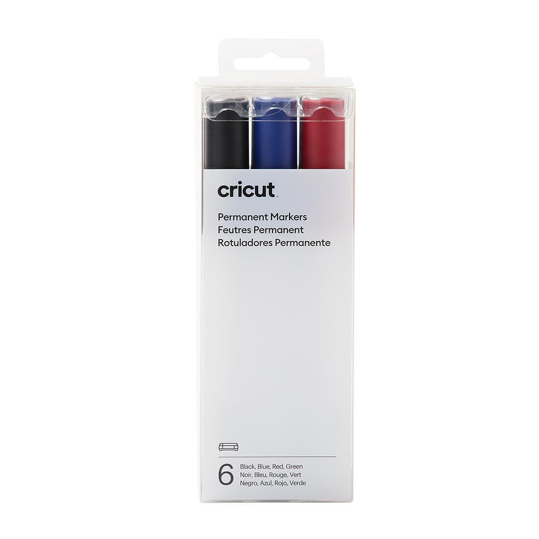 Cricut Permanent Markers 2.5 mm, 6 ct Black/Blue/Red/Green, vista principal