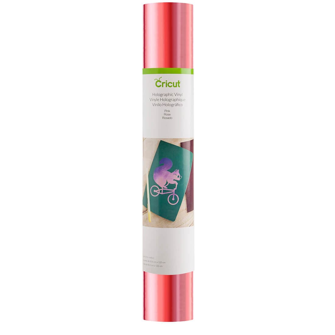 Cricut Vinyl holográfico removible Holographic Pink, rollo en su empaque