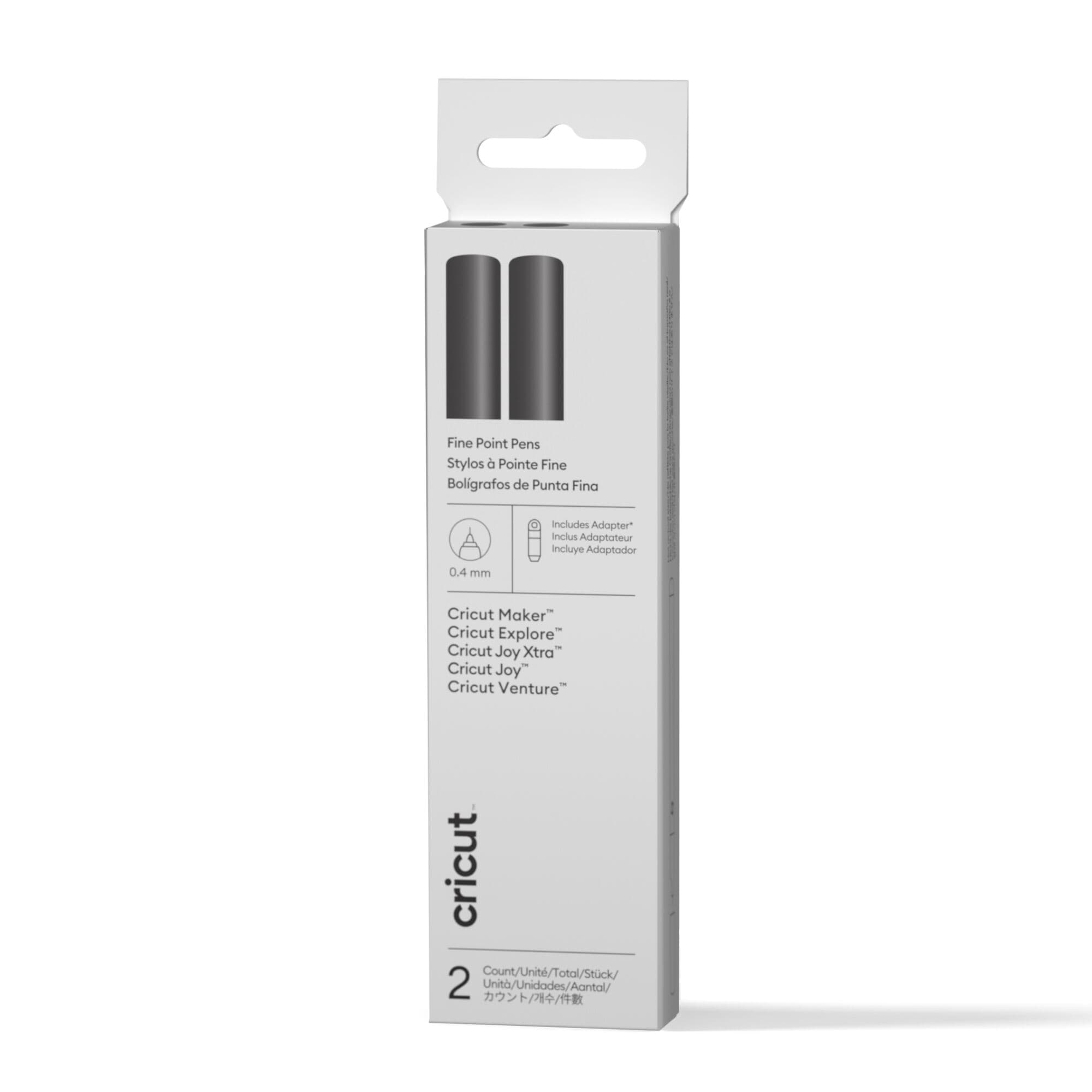 Cricut® Fine Point Pens 0.4 mm, 2 ct + Adapter Black, vista principal