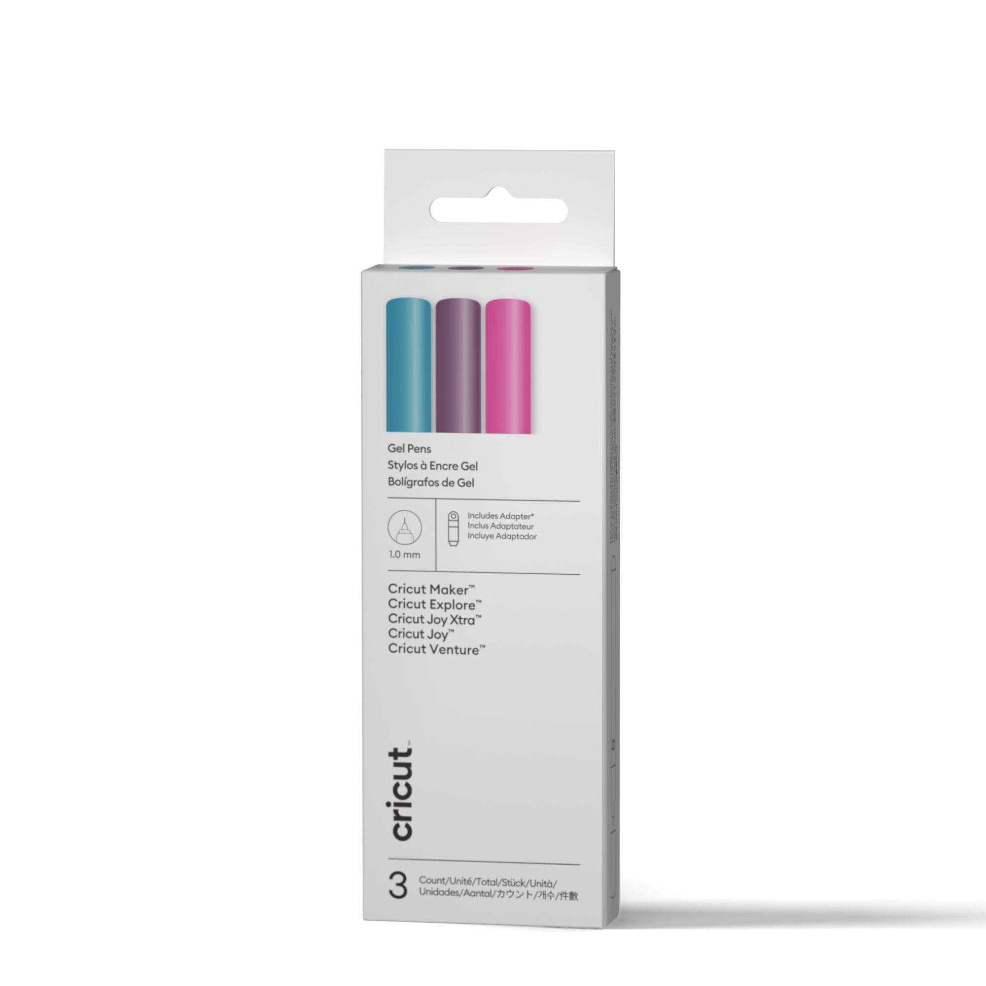 Cricut® Gel Pens 1.0 mm, 3 ct + Adapter Peacock Sampler, vista principal