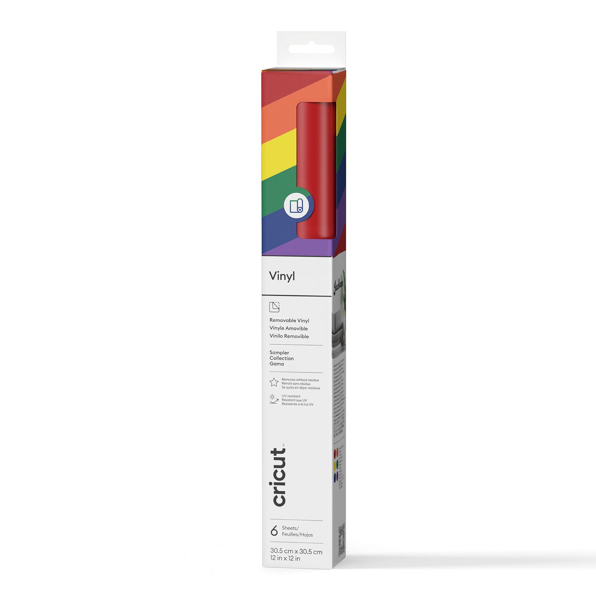 Cricut Premium Vinyl™ muestrario Rainbow removible mate, 6 láminas