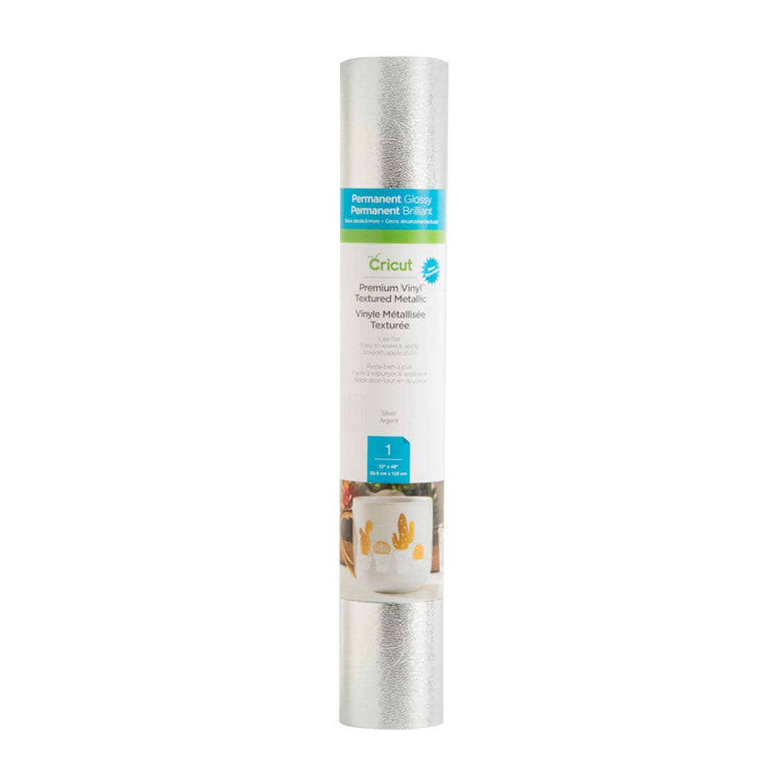 Cricut Premium Vinyl™ metálico texturizado Silver, rollo