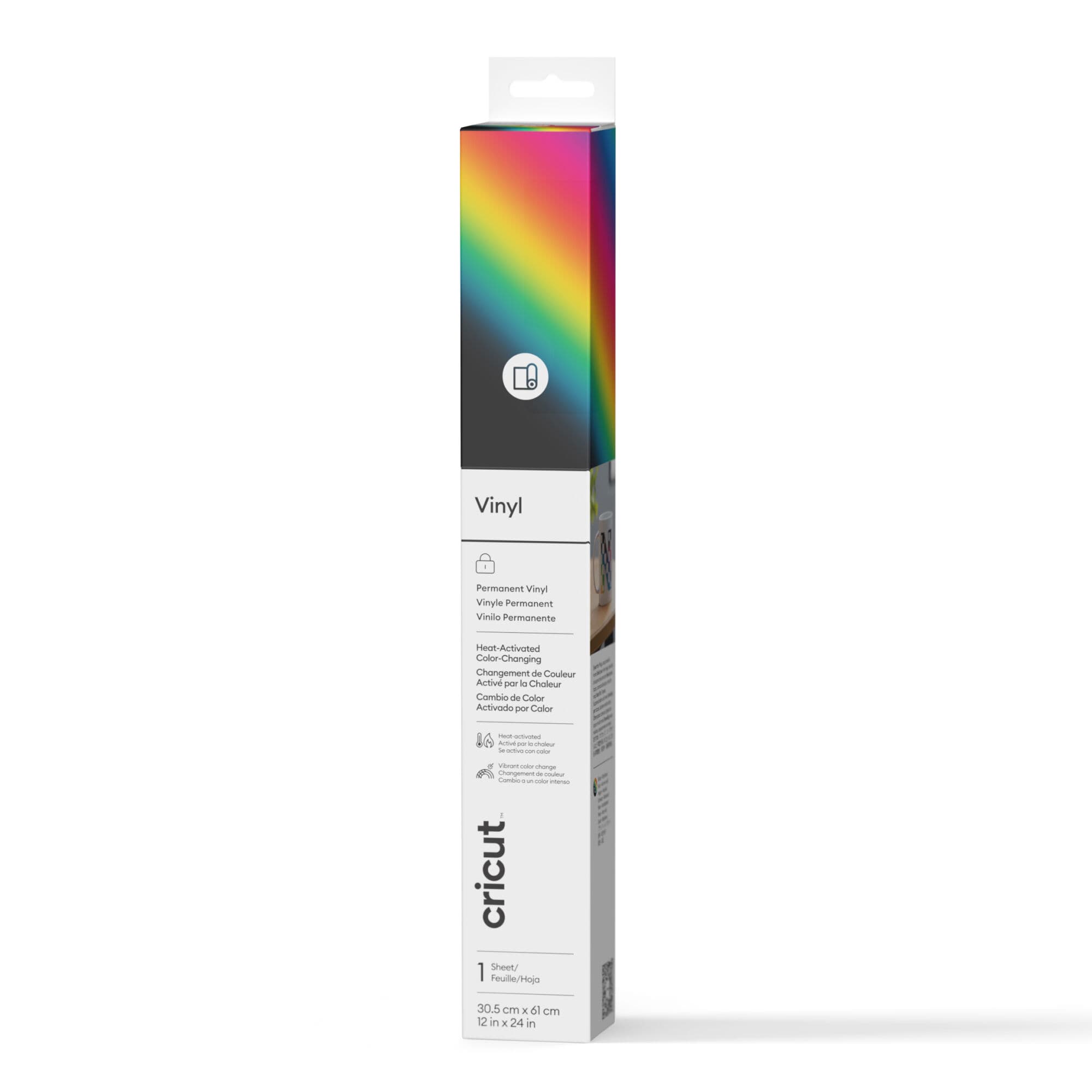 Cricut Vinyl permanente que cambia de color con calor Black - Rainbow, rollo